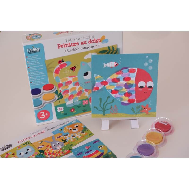 Crea Lign' - Loisirs créatifs - Peinture au doigt "Adorables compagnons" - Dès 3 ans
