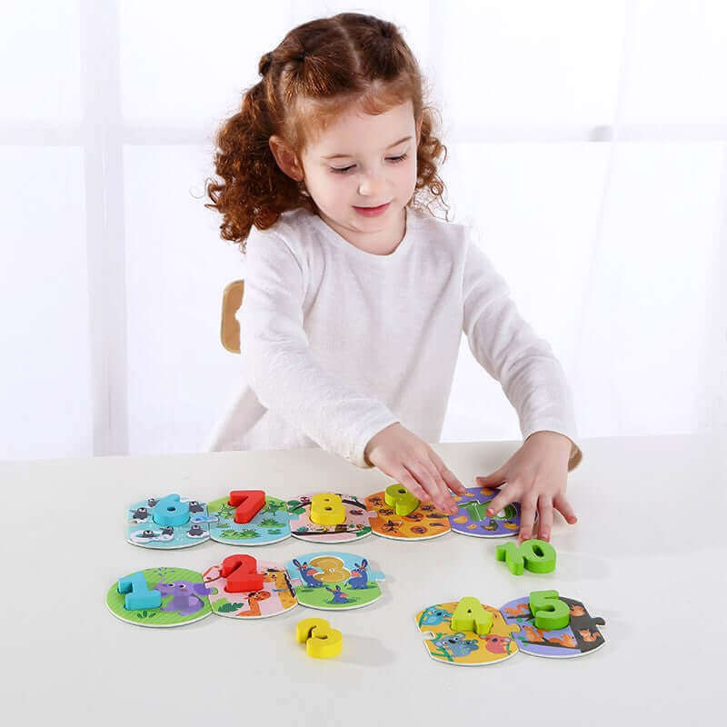 Tooky Toys - Puzzle "J'apprends à compter"- A partir de 24 mois - chiffres, compter, motricité fine, puzzle