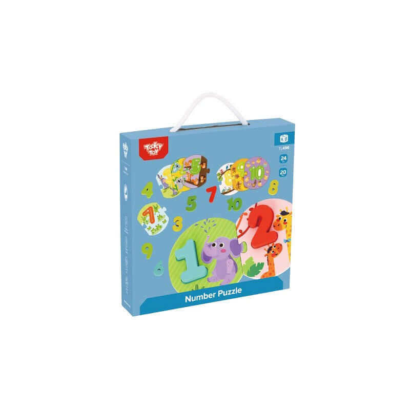 Tooky Toys - Puzzle "J'apprends à compter"- A partir de 24 mois - chiffres, compter, motricité fine, puzzle