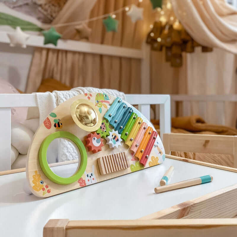 Tooky Toys - Table musicale "Jungle" - A partir de 2 ans - eveil musicale, musique, symbale, table musicale, xylophone