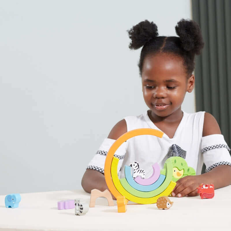 Viga - Puzzle "Arc en ciel et ses compagnons"- A partir 18 mois - animaux, arc en ciel, puzzle