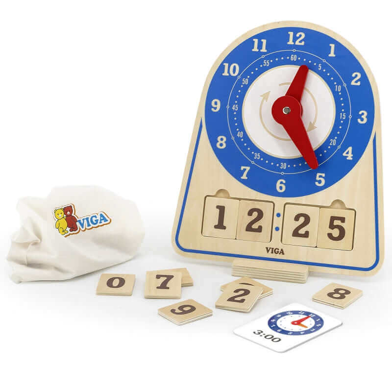 Viga - Horloge d'apprentissage Montessori " Learning Clock" - A partir de 6 ans - heure, horloge, puzzle, temps