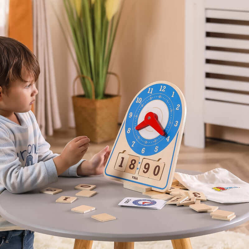 Viga - Horloge d'apprentissage Montessori " Learning Clock" - A partir de 6 ans - heure, horloge, puzzle, temps