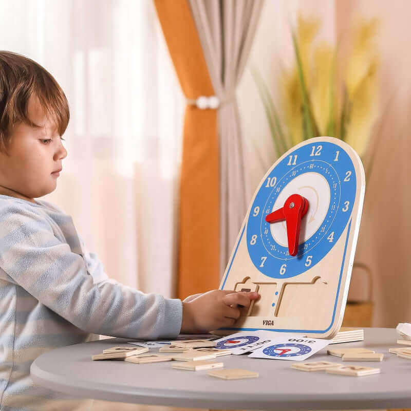 Viga - Horloge d'apprentissage Montessori " Learning Clock" - A partir de 6 ans - heure, horloge, puzzle, temps