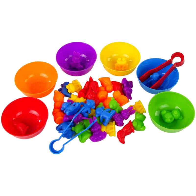 Woopie - Jeu de tri "La couleur des animaux" - A partir de 3 ans - couleurs, pince, quantité, tri