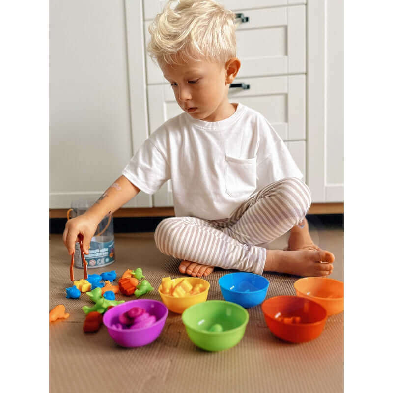 Woopie - Jeu de tri "La couleur des animaux" - A partir de 3 ans - couleurs, pince, quantité, tri