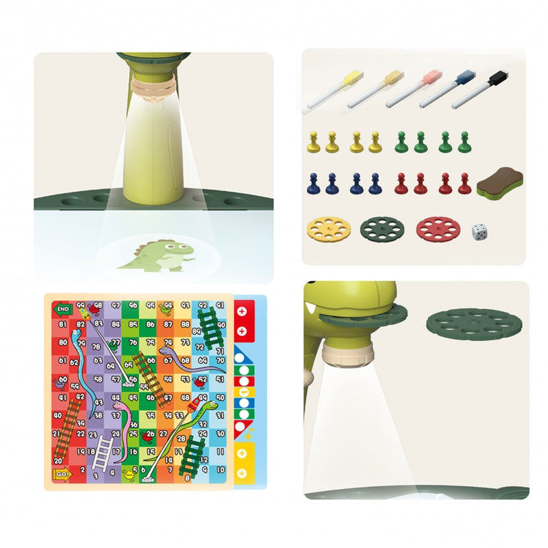 Woopie - Planche à Dessin Projecteur de Dinosaures 24 Motifs + 2 Jeux - Dès 3 ans